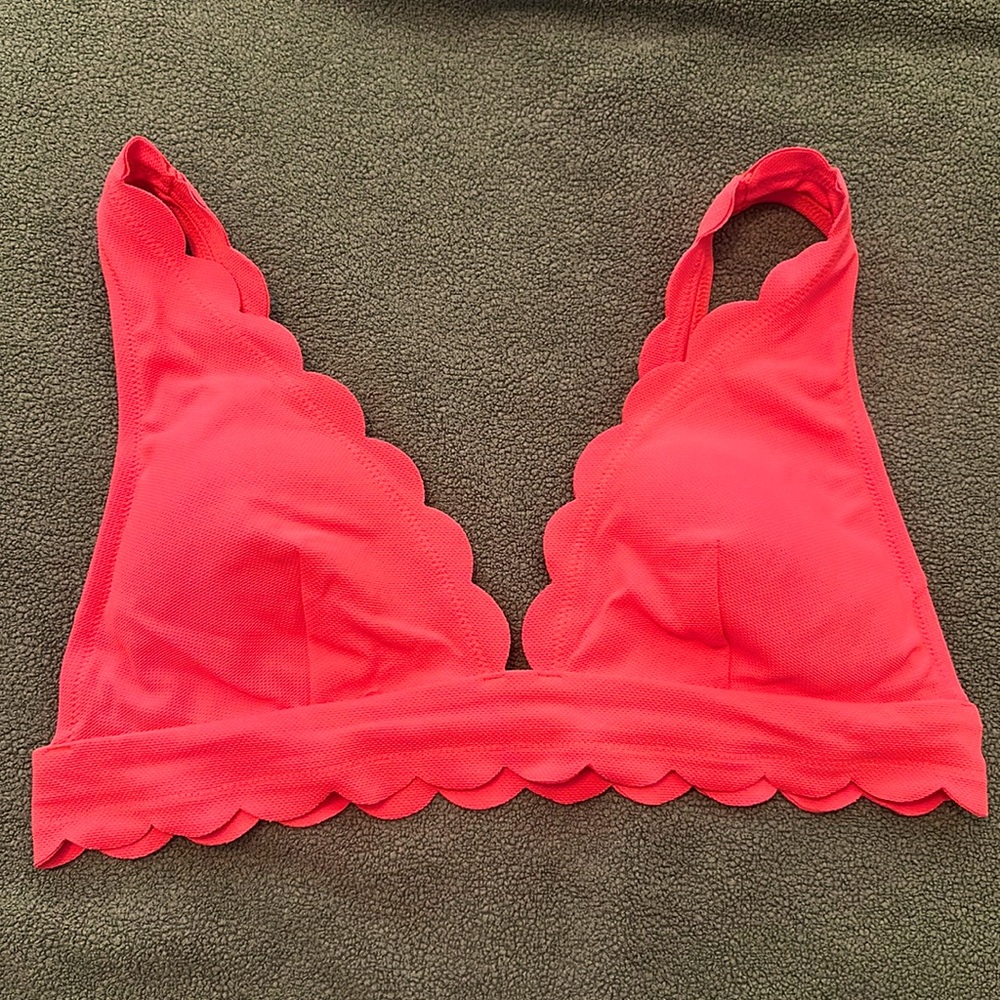 Pink scalloped bikini top - XL